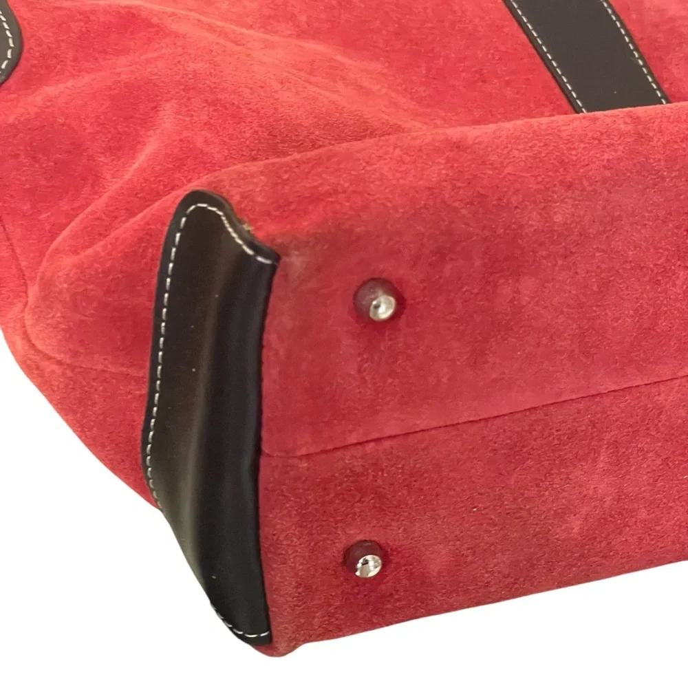 Franklin Covey Women’s Red Suede Leather Hobo Shoulder Bag